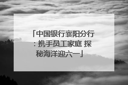 中国银行襄阳分行：携手员工家庭 探秘海洋迎六一