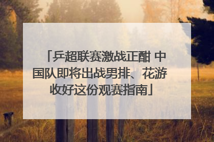 乒超联赛激战正酣 中国队即将出战男排、花游 收好这份观赛指南