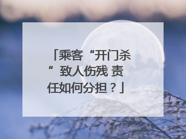 乘客“开门杀”致人伤残 责任如何分担？