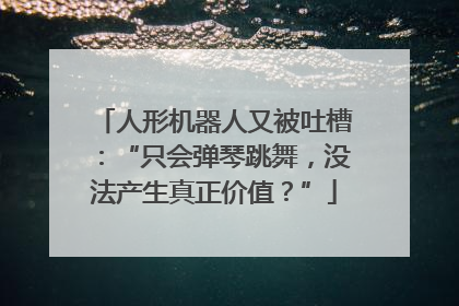 人形机器人又被吐槽：“只会弹琴跳舞，没法产生真正价值？”