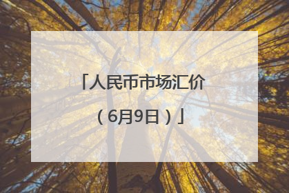 人民币市场汇价（6月9日）