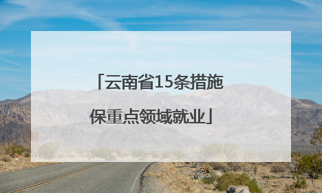 云南省15条措施保重点领域就业