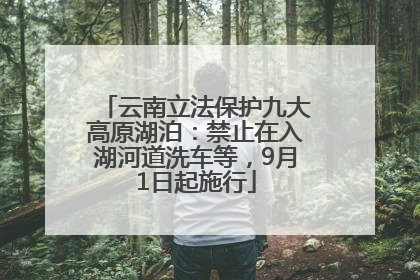 云南立法保护九大高原湖泊：禁止在入湖河道洗车等，9月1日起施行