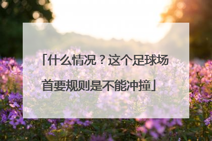 什么情况？这个足球场首要规则是不能冲撞