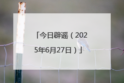 今日辟谣（2025年6月27日）