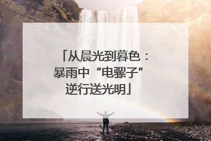 从晨光到暮色：暴雨中“电骡子”逆行送光明