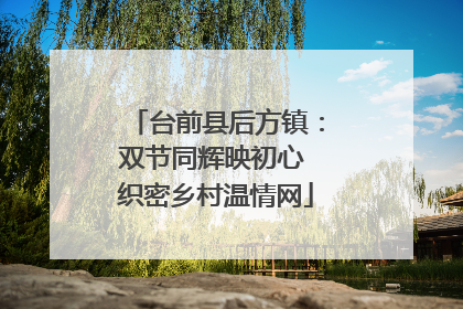 台前县后方镇：双节同辉映初心 织密乡村温情网