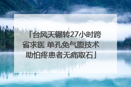 台风天辗转27小时跨省求医 单孔免气腹技术助怕疼患者无痛取石