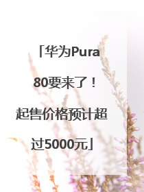 华为Pura 80要来了！起售价格预计超过5000元