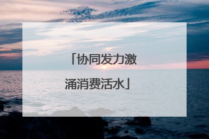 协同发力激涌消费活水