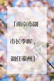 南京市副市长李晖，调任泰州