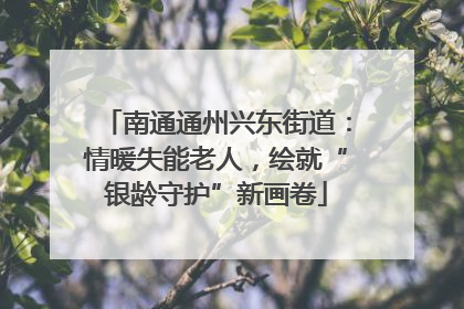 南通通州兴东街道：情暖失能老人，绘就“银龄守护”新画卷