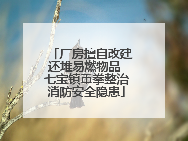 厂房擅自改建还堆易燃物品 七宝镇重拳整治消防安全隐患