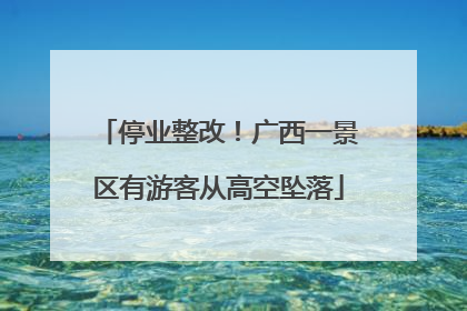 停业整改！广西一景区有游客从高空坠落