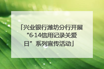 兴业银行潍坊分行开展“6·14信用记录关爱日”系列宣传活动