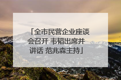 全市民营企业座谈会召开 韦韬出席并讲话 范兆森主持