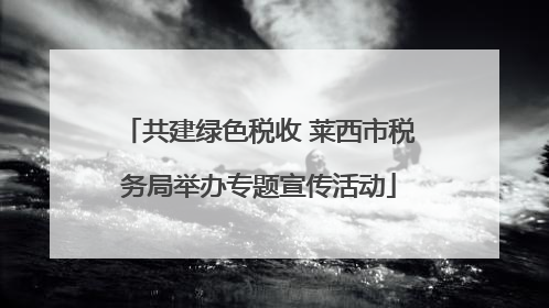 共建绿色税收 莱西市税务局举办专题宣传活动