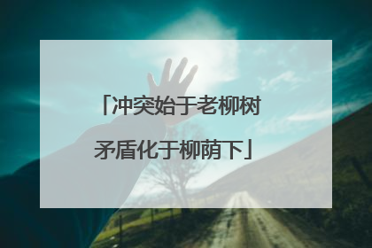 冲突始于老柳树 矛盾化于柳荫下