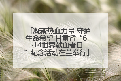 凝聚热血力量 守护生命希望 甘肃省“6 ·14世界献血者日”纪念活动在兰举行