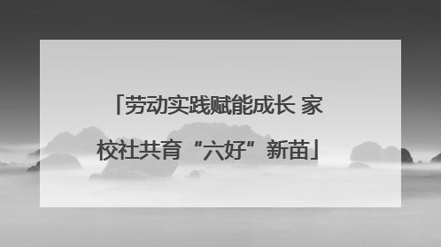 劳动实践赋能成长 家校社共育“六好”新苗