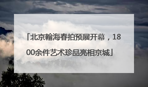 北京翰海春拍预展开幕，1800余件艺术珍品亮相京城