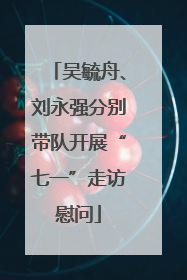 吴毓舟、刘永强分别带队开展“七一”走访慰问