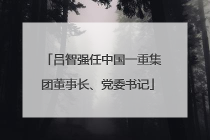 吕智强任中国一重集团董事长、党委书记