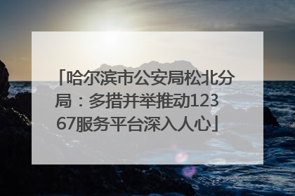 哈尔滨市公安局松北分局：多措并举推动12367服务平台深入人心