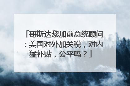 哥斯达黎加前总统顾问：美国对外加关税，对内猛补贴，公平吗？