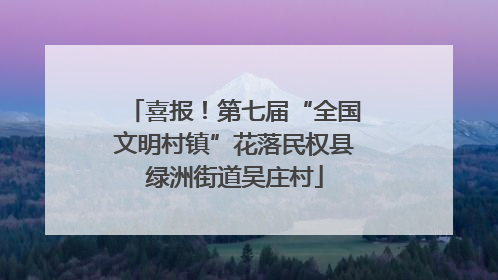 喜报！第七届“全国文明村镇”花落民权县绿洲街道吴庄村