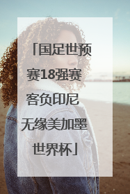 国足世预赛18强赛客负印尼 无缘美加墨世界杯