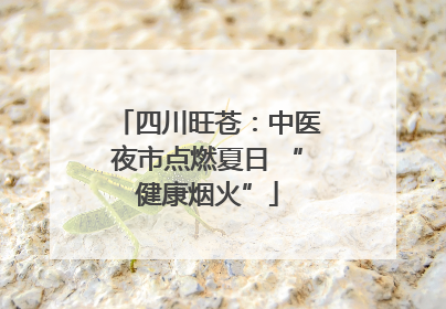 四川旺苍：中医夜市点燃夏日 “健康烟火”