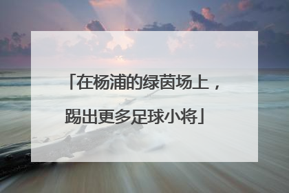 在杨浦的绿茵场上，踢出更多足球小将