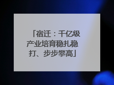宿迁：千亿级产业培育稳扎稳打、步步攀高