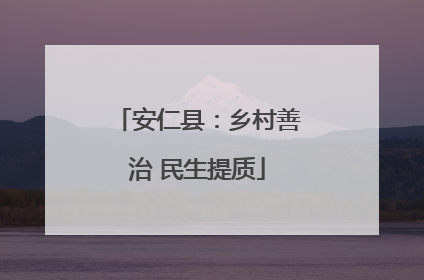 安仁县：乡村善治 民生提质