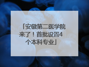 安徽第二医学院来了！首批设置4个本科专业