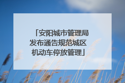 安阳城市管理局发布通告规范城区机动车停放管理
