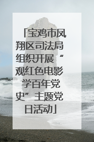 宝鸡市凤翔区司法局组织开展“观红色电影 学百年党史”主题党日活动