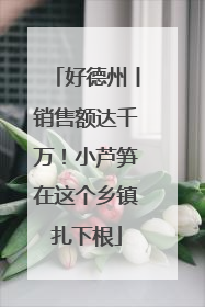 好德州丨销售额达千万！小芦笋在这个乡镇扎下根