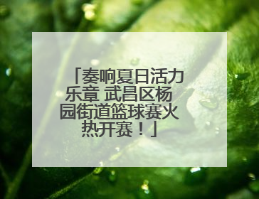 奏响夏日活力乐章 武昌区杨园街道篮球赛火热开赛！