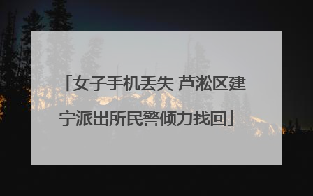 女子手机丢失 芦淞区建宁派出所民警倾力找回