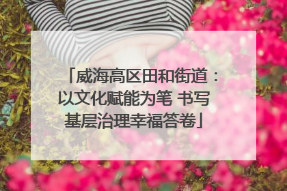 威海高区田和街道：以文化赋能为笔 书写基层治理幸福答卷