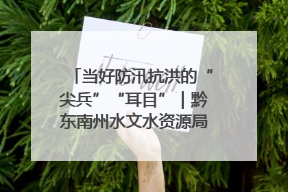 当好防汛抗洪的“尖兵”“耳目”｜黔东南州水文水资源局全员出动为此轮强降雨做好测报工作