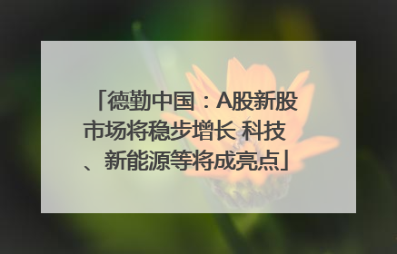 德勤中国：A股新股市场将稳步增长 科技、新能源等将成亮点