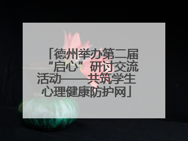 德州举办第二届“启心”研讨交流活动——共筑学生心理健康防护网