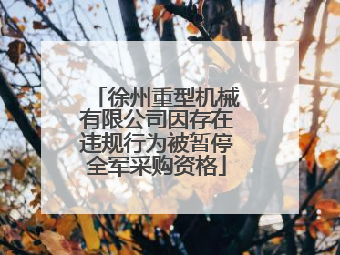 徐州重型机械有限公司因存在违规行为被暂停全军采购资格