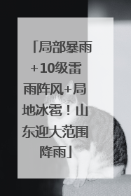 局部暴雨+10级雷雨阵风+局地冰雹！山东迎大范围降雨
