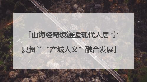 山海经奇境邂逅现代人居 宁夏贺兰“产城人文”融合发展