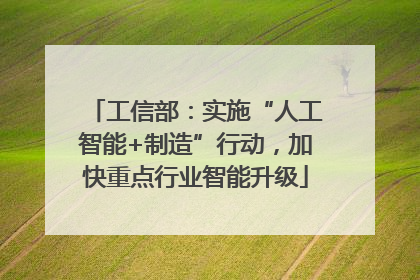 工信部：实施“人工智能+制造”行动，加快重点行业智能升级