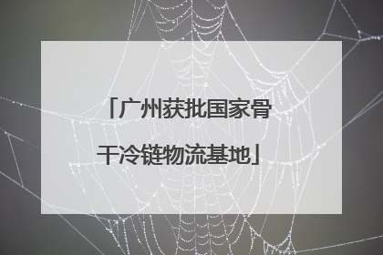 广州获批国家骨干冷链物流基地